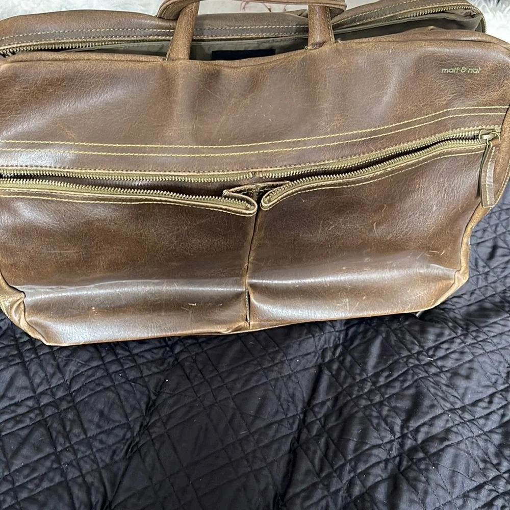 Matt and Nat sustainable & eco friendly vegan deep brown briefcase